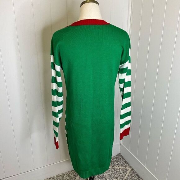 Tiara International Womens Size Large Christmas Holiday Sweater Dress Red Green - Picture 7 of 13